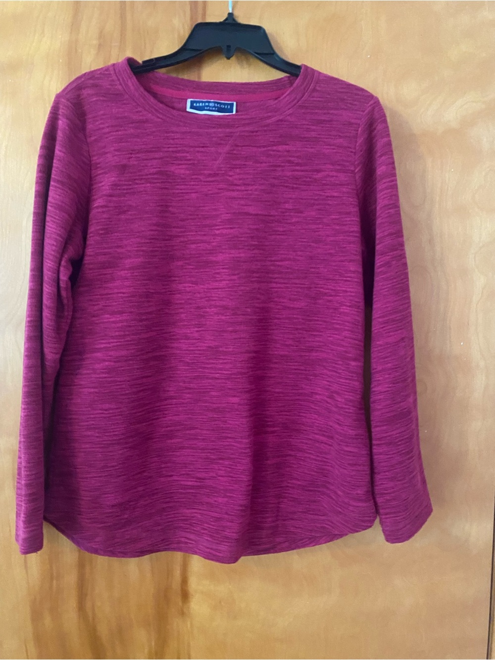 Lands' End Women’s Long-Sleeve Crewneck Top - Raspberry Heather